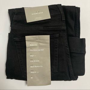 NWT 25 Everlane Black Jeans Wide Leg Cotton
